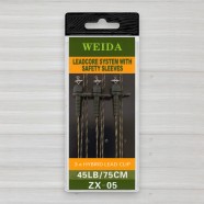 Монтаж лідкор з ковзною кліпсою Weida ZX-05, 45lb, 75см, 3шт/уп